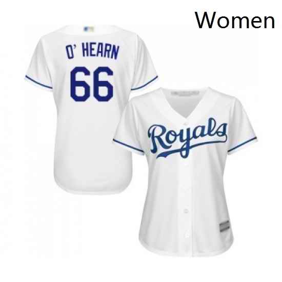 Womens Kansas City Royals 66 Ryan O Hearn Replica White Home Cool Base Baseball Jersey